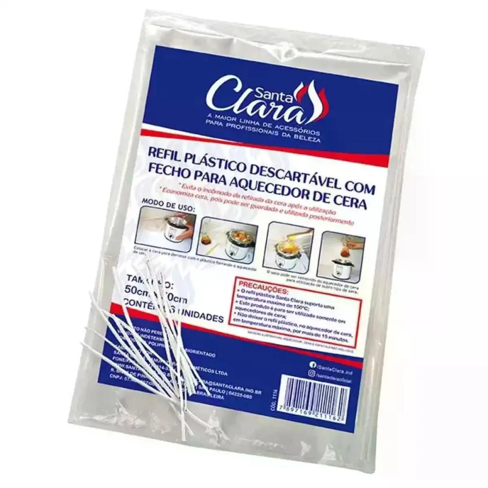 REFIL PLáSTICO PARA AQUECEDOR 6 UNIDADES SANTA CLARA