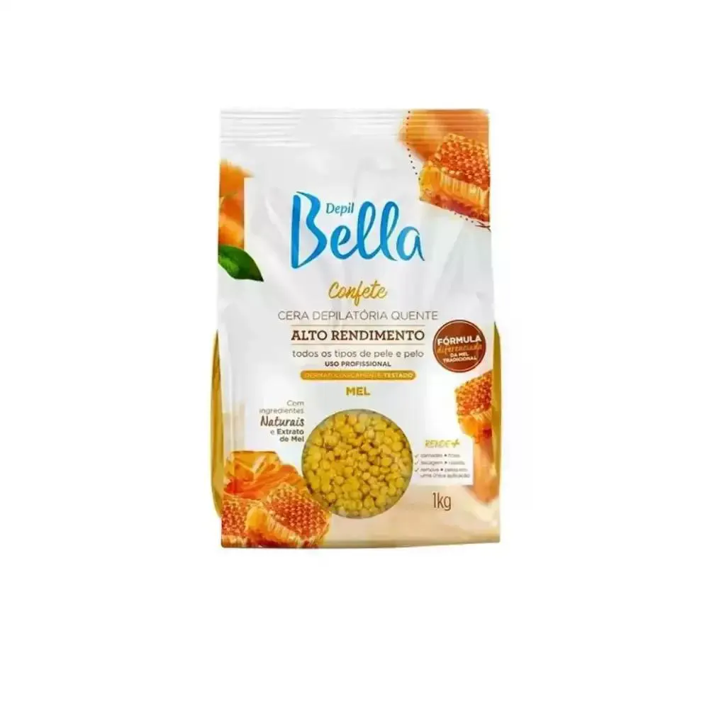 CERA CONFETE MEL ALTO RENDIMENTO DEPIL BELLA  1KG