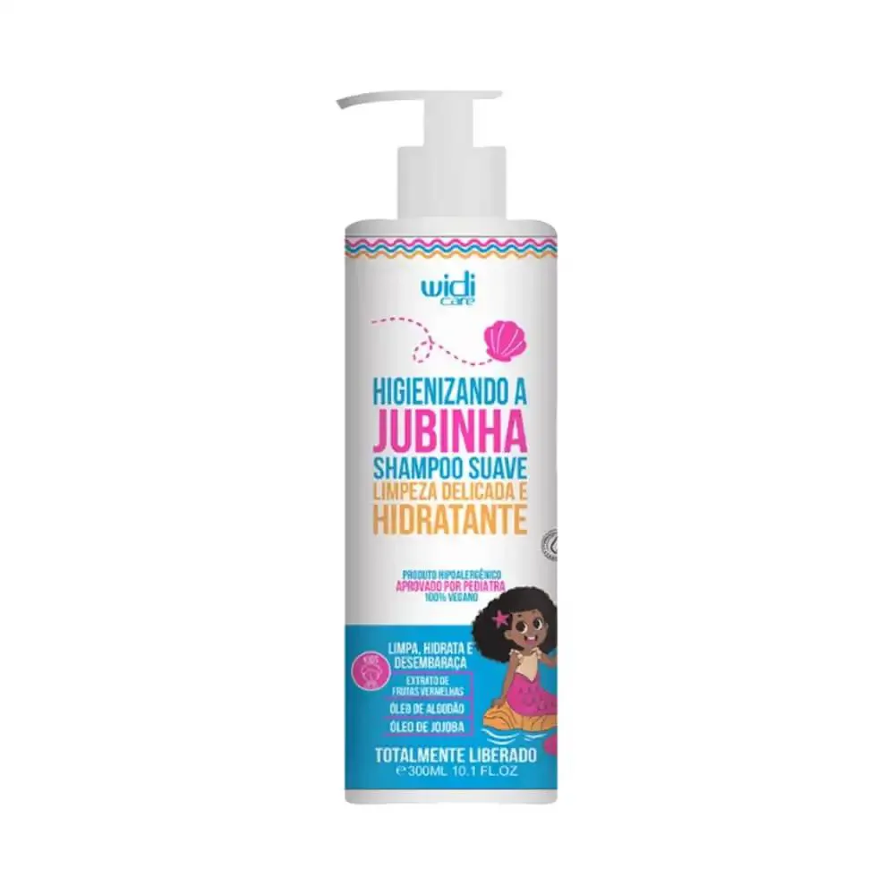SHAMPOO HIGIENIZANDO A JUBINHA SUAVE LIMPEZA DELICADA HIDRA WIDI CARE