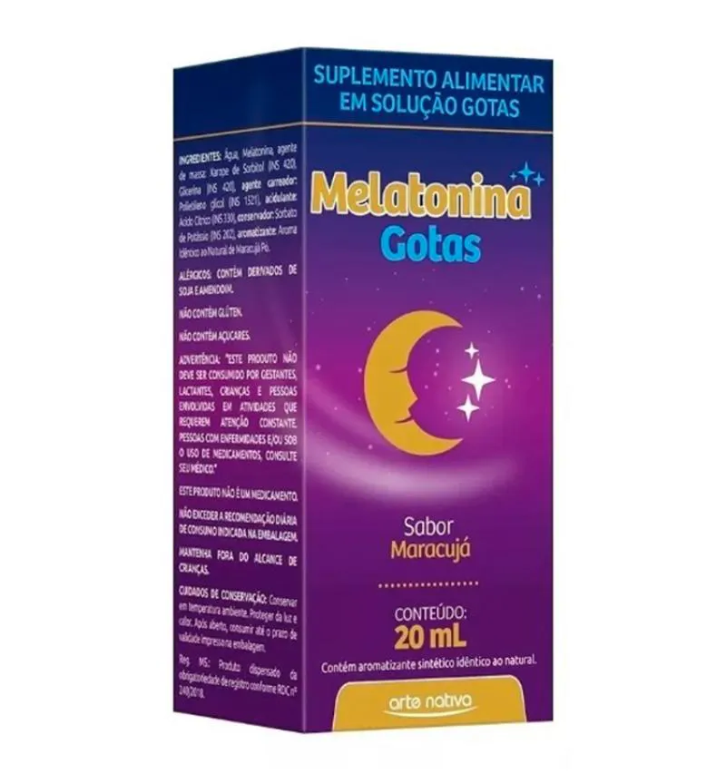 MELATONINA EM GOTAS RáPIDA ABSORçãO 20ML ARTE NATIVA