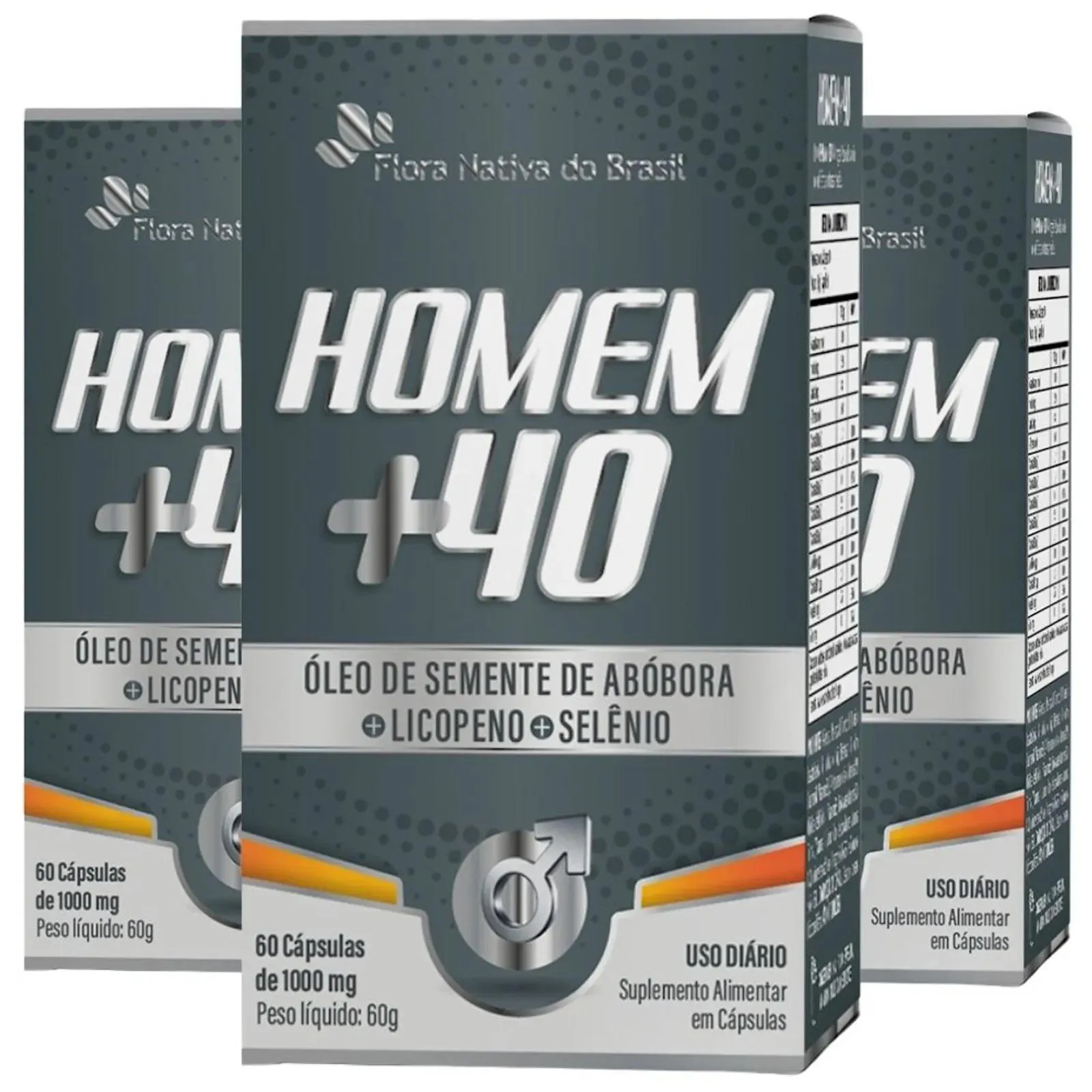 Kit 3X Homem +40  60 Cápsulas - Flora Nativa