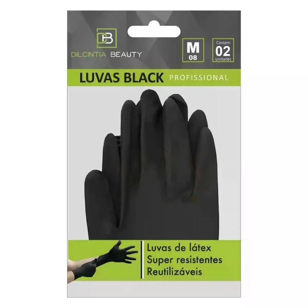 LUVA LáTEX BLACK TAMANHO M 1PAR DILCINTIA
