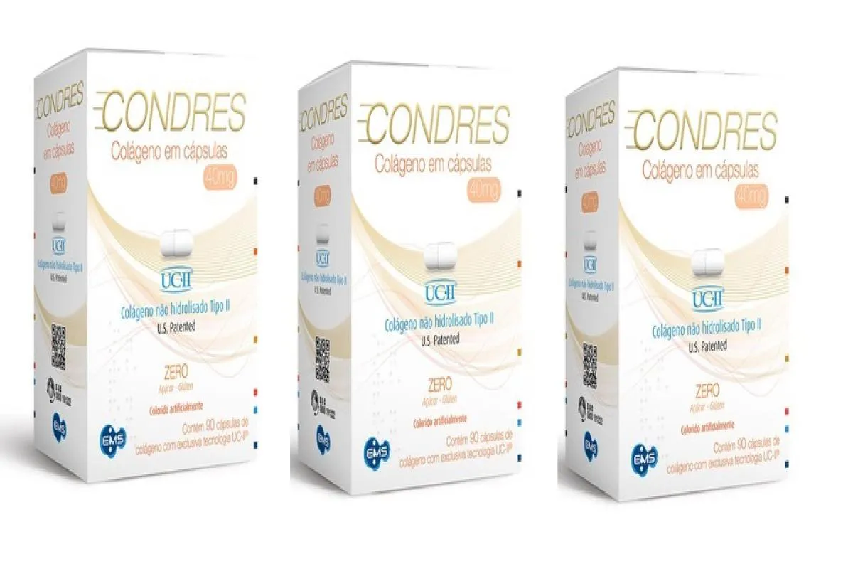 KIT C/3 CONDRES COLAGENO 40MG 90CAPS  CADA- COLAGENO TIPO II
