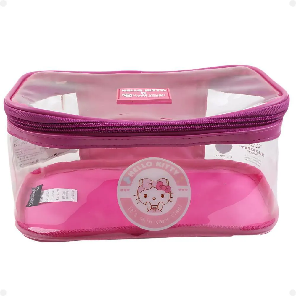 NECESSAIRE RETANGULAR TRANSPARENTE HELLO KITTY BY KLASS VOUGH ROSA KCHK-07