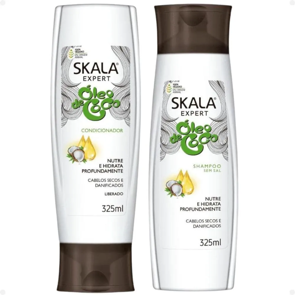 KIT SKALA ÓLEO DE COCO SHAMPOO E CONDICIONADOR 325ML