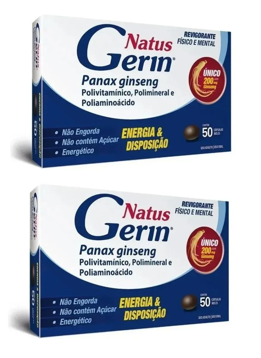 2 CAIXAS POLIVITAMíNICO NATUS GERIN 50 CáPSULAS