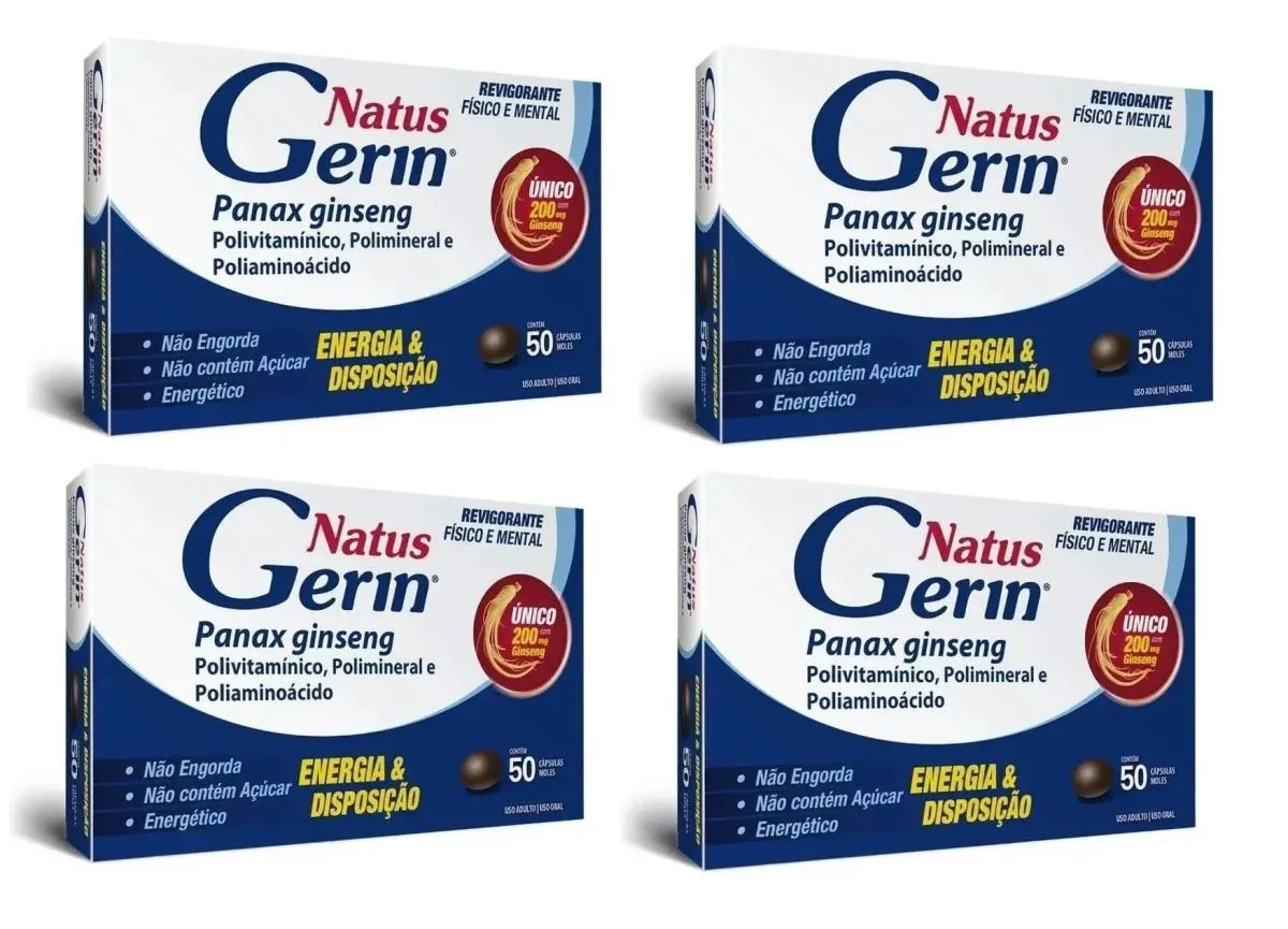 4 CAIXAS POLIVITAMíNICO NATUS GERIN 50 CáPSULAS