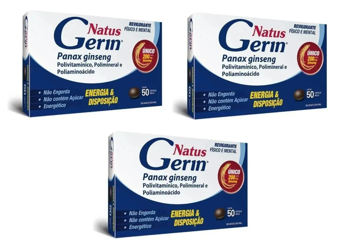 3 CAIXAS POLIVITAMíNICO NATUS GERIN 50 CáPSULAS