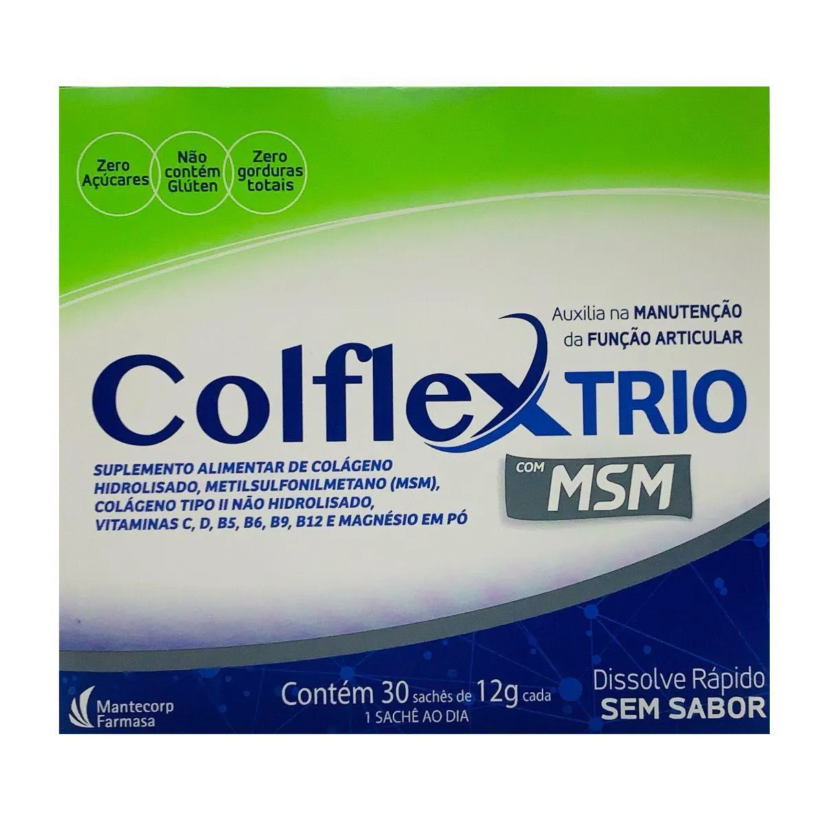 COLáGENO COLFLEX TRIO HIDROLISADO COM MSM 30 SACHêS SEM SABOR
