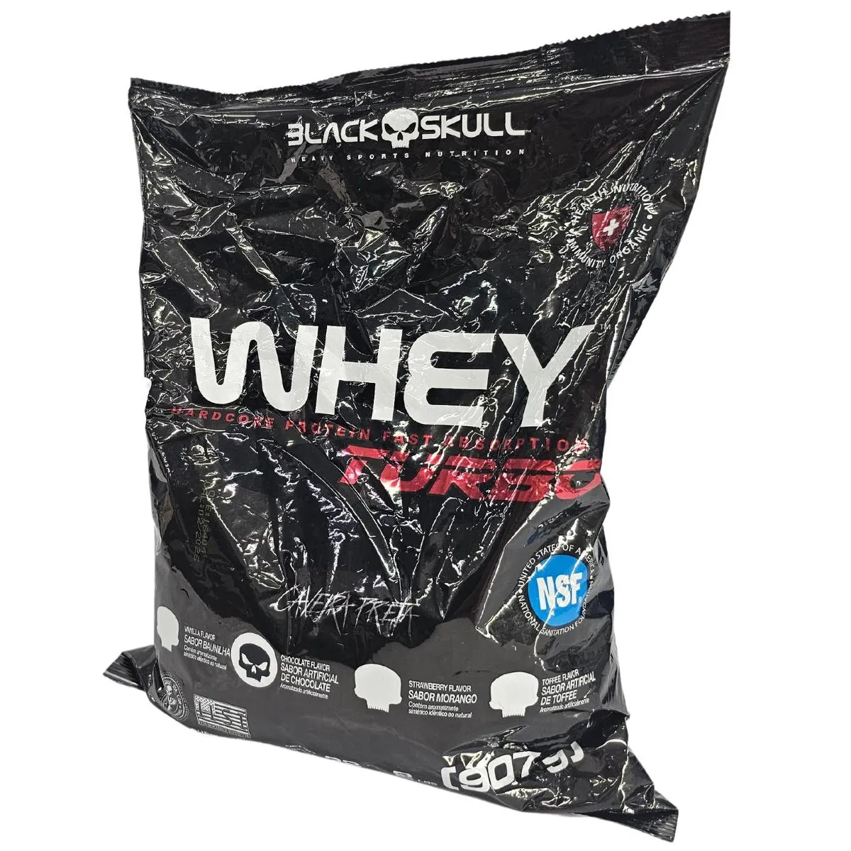 WHEY EM Pó TURBO REFIL SABOR CHOCOLATE BLACK SKULL 907G