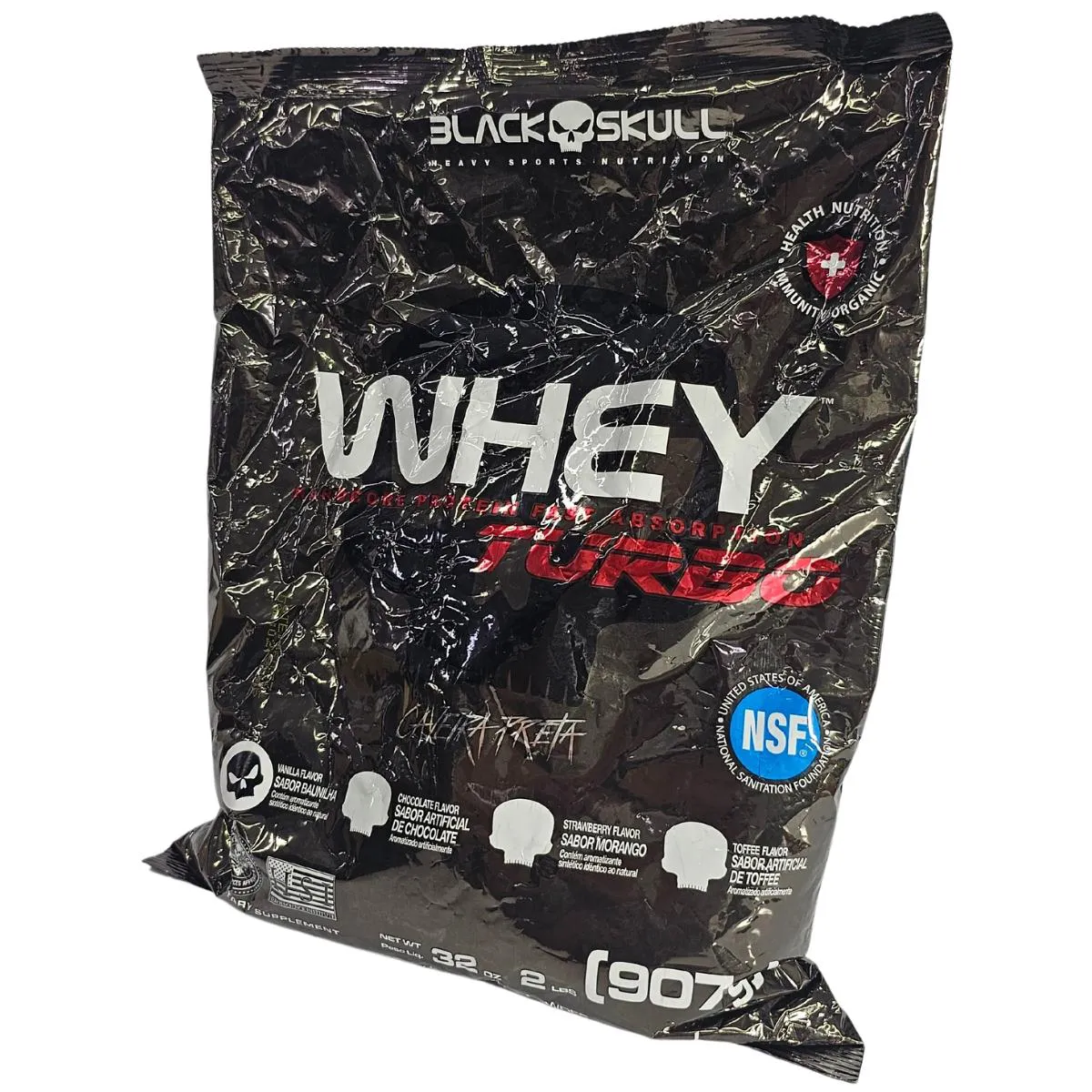 WHEY EM Pó TURBO REFIL SABOR BAUNILHA BLACK SKULL 907G