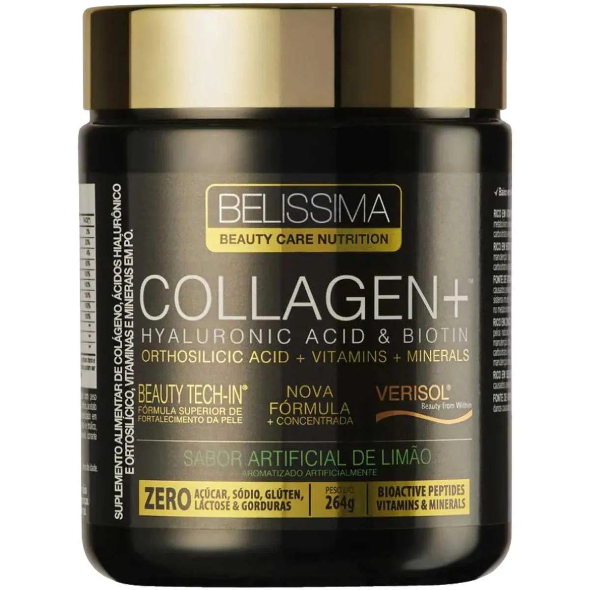 COLáGENO VERISOL PLUS BELISSIMA BIOTINA 264G SABOR LIMãO