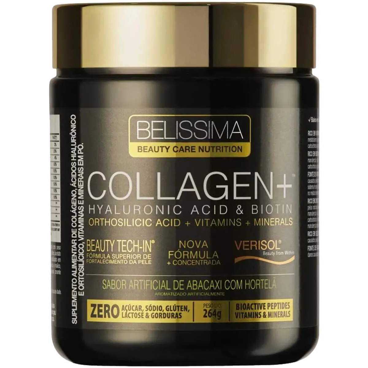 COLáGENO VERISOL PLUS BELISSIMA BIOTINA 264G ABACAXI HORTELA