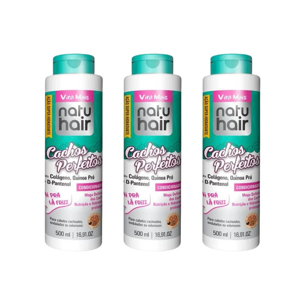 CONDICIONADOR NATUHAIR 500ML CACHOS PERFEITOS - KIT C/ 3UN