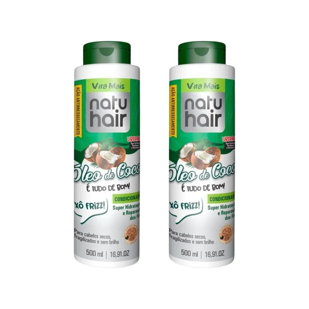 CONDICIONADOR NATUHAIR 500ML OLEO DE COCO - KIT C/ 2UN