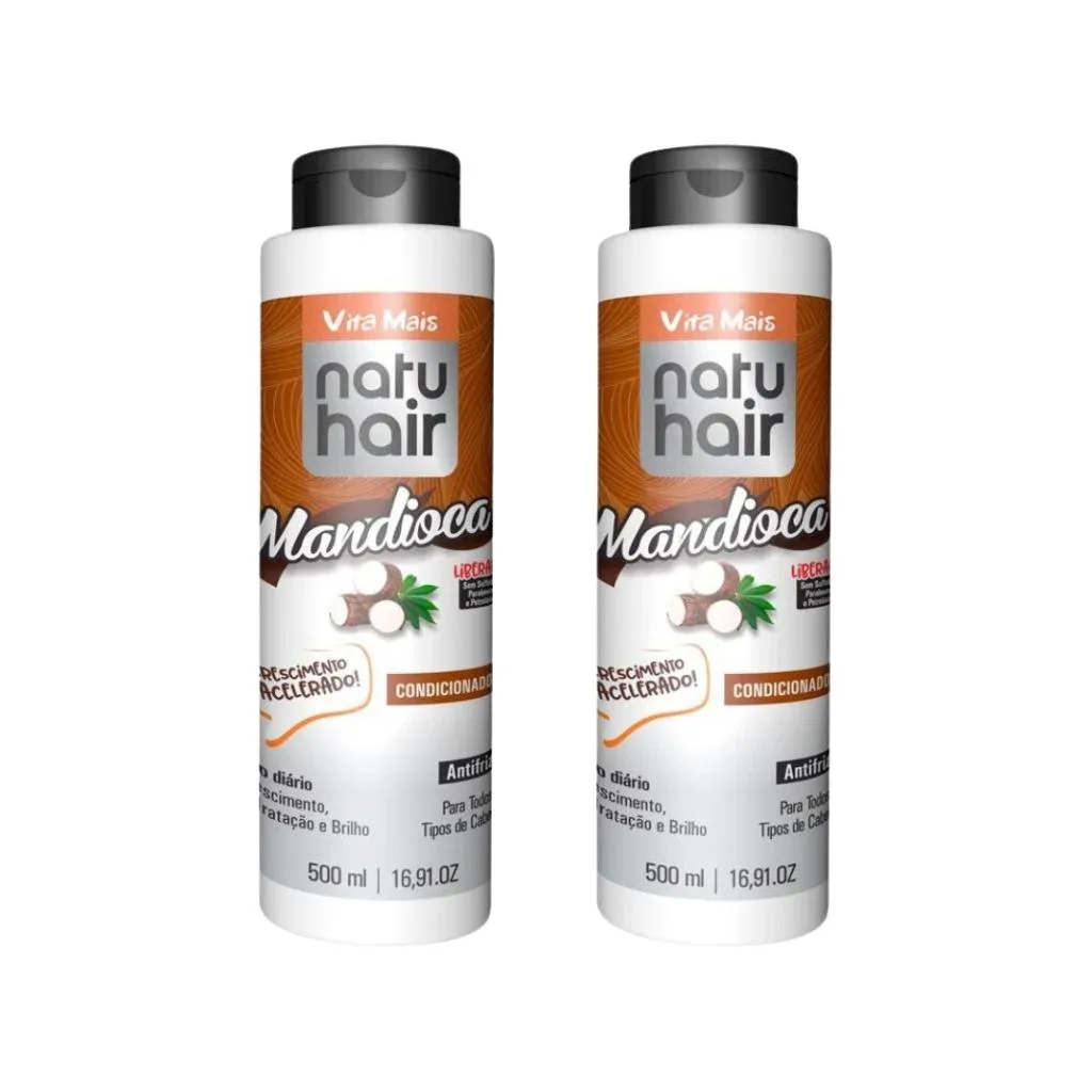 CONDICIONADOR NATUHAIR 500ML MANDIOCA - KIT C/ 2UN