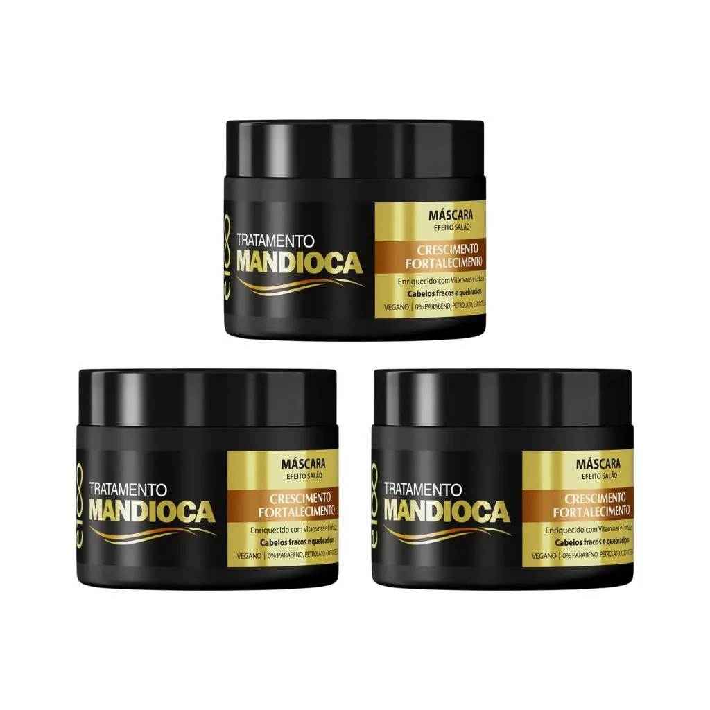 MASCARA EICO 270G MANDIOCA - KIT C/ 3UN
