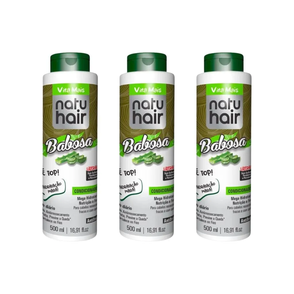 CONDICIONADOR NATUHAIR 500ML BABOSA - KIT C/ 3UN
