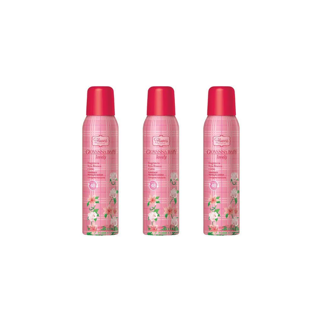 DESODORANTE AEROSSOL GIOVANNA BABY 150 ML LOVELY - KIT C/3UN
