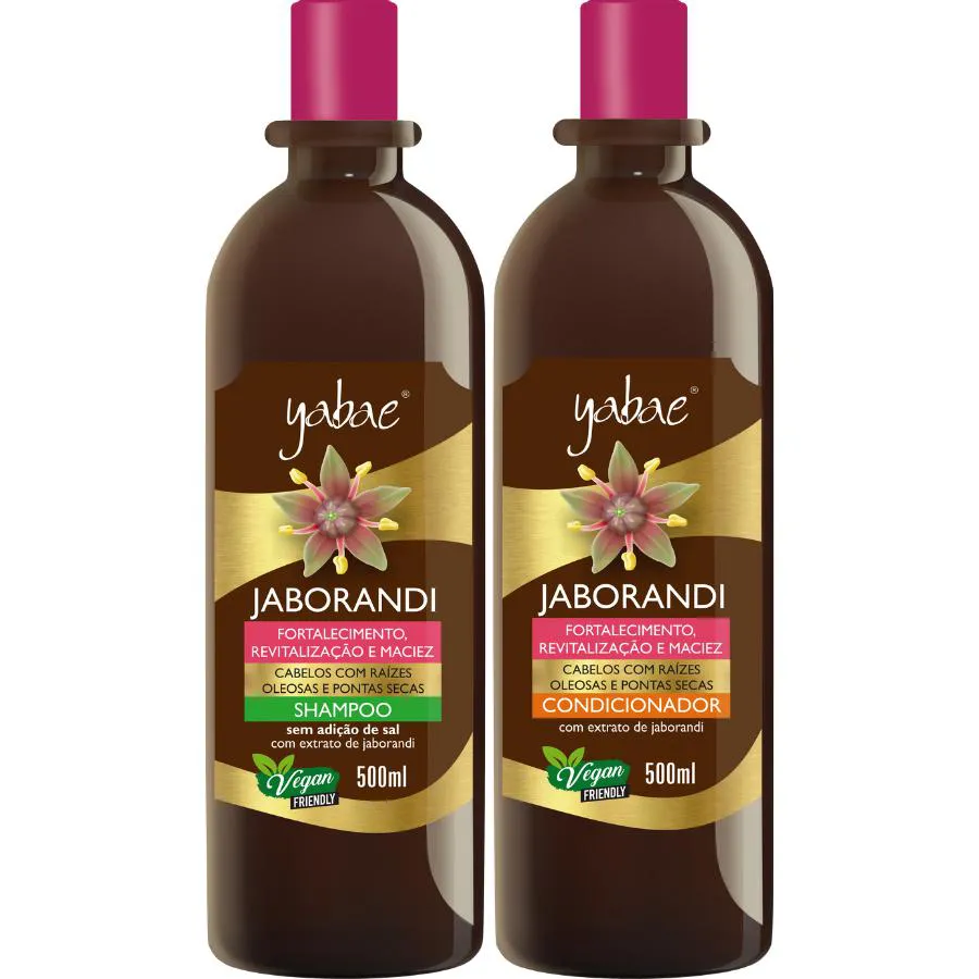 SHAMPOO E CONDICIONADOR JABORANDI VEGANO 500ML - YABAE