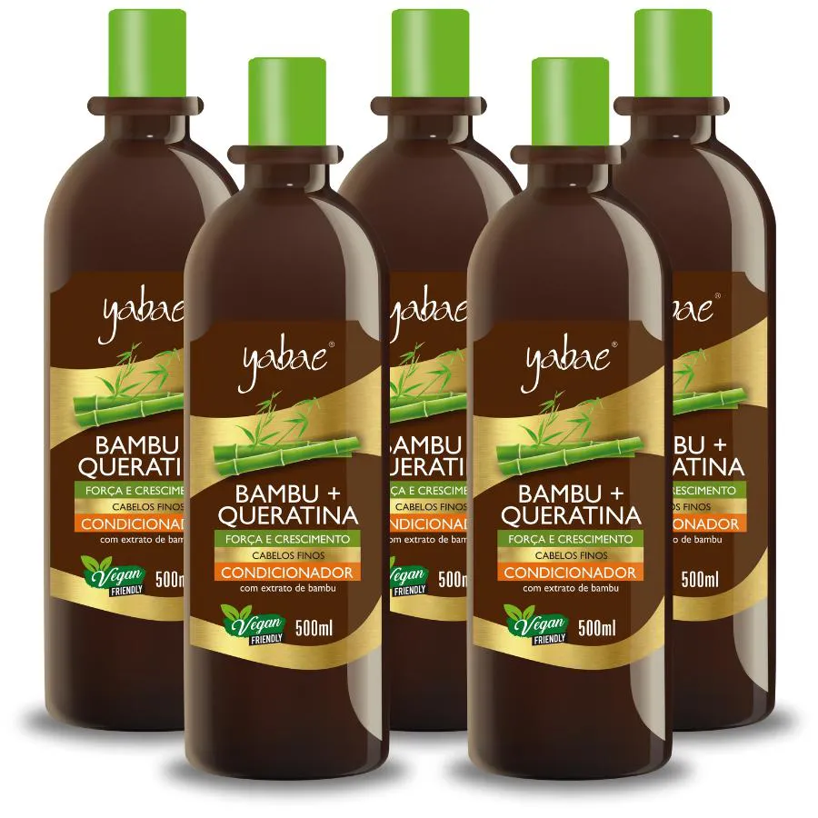 CONDICIONADOR BAMBU E QUERATINA - 5 UNIDADES - YABAE - VEGANO - 2500ML