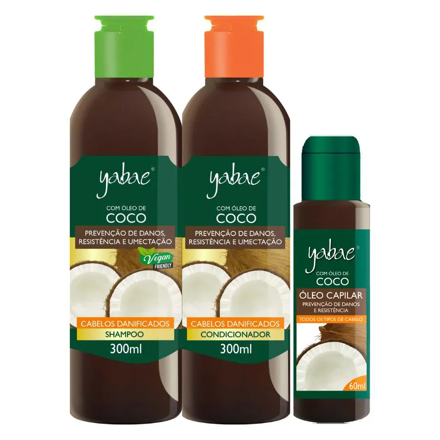 SHAMPOO CONDICIONADOR E ÓLEO DE COCO - YABAE