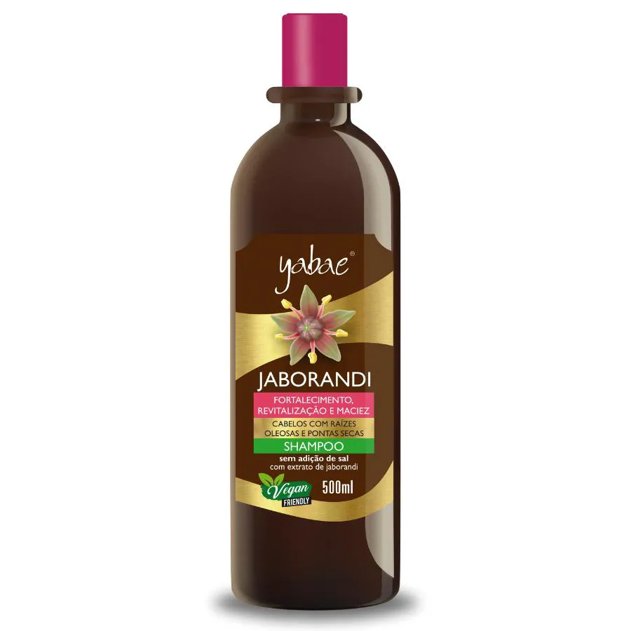 SHAMPOO JABORANDI VEGANO YABAE - 2 OPçõES DE TAMANHO 500ml