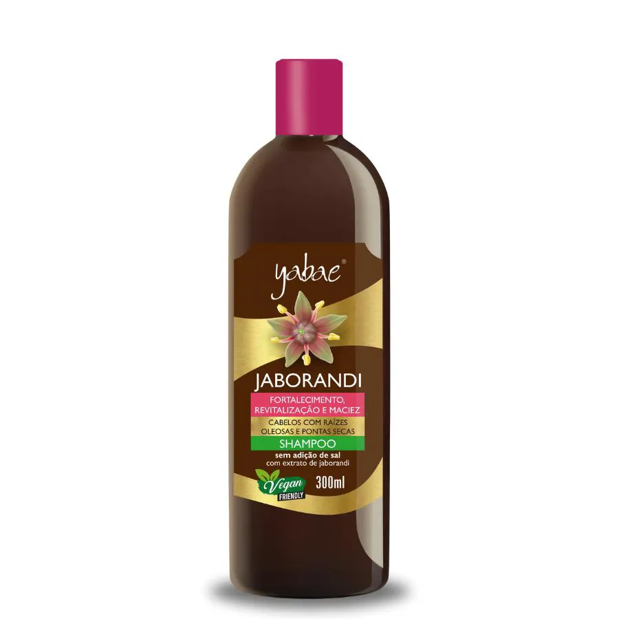 SHAMPOO JABORANDI VEGANO YABAE - 2 OPçõES DE TAMANHO 300ml