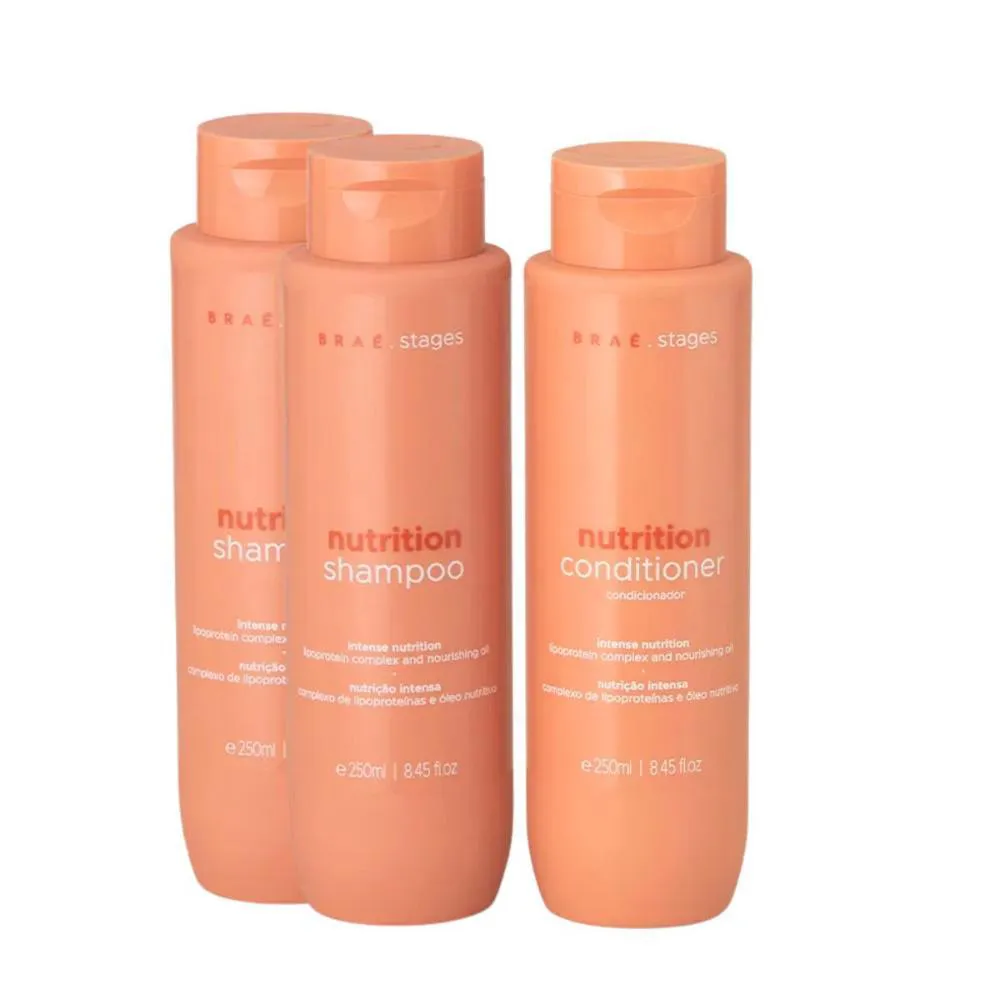 KIT BRAé STAGES NUTRIçãO 2X SHAMPOO 250ML + CONDICIONADOR 250ML