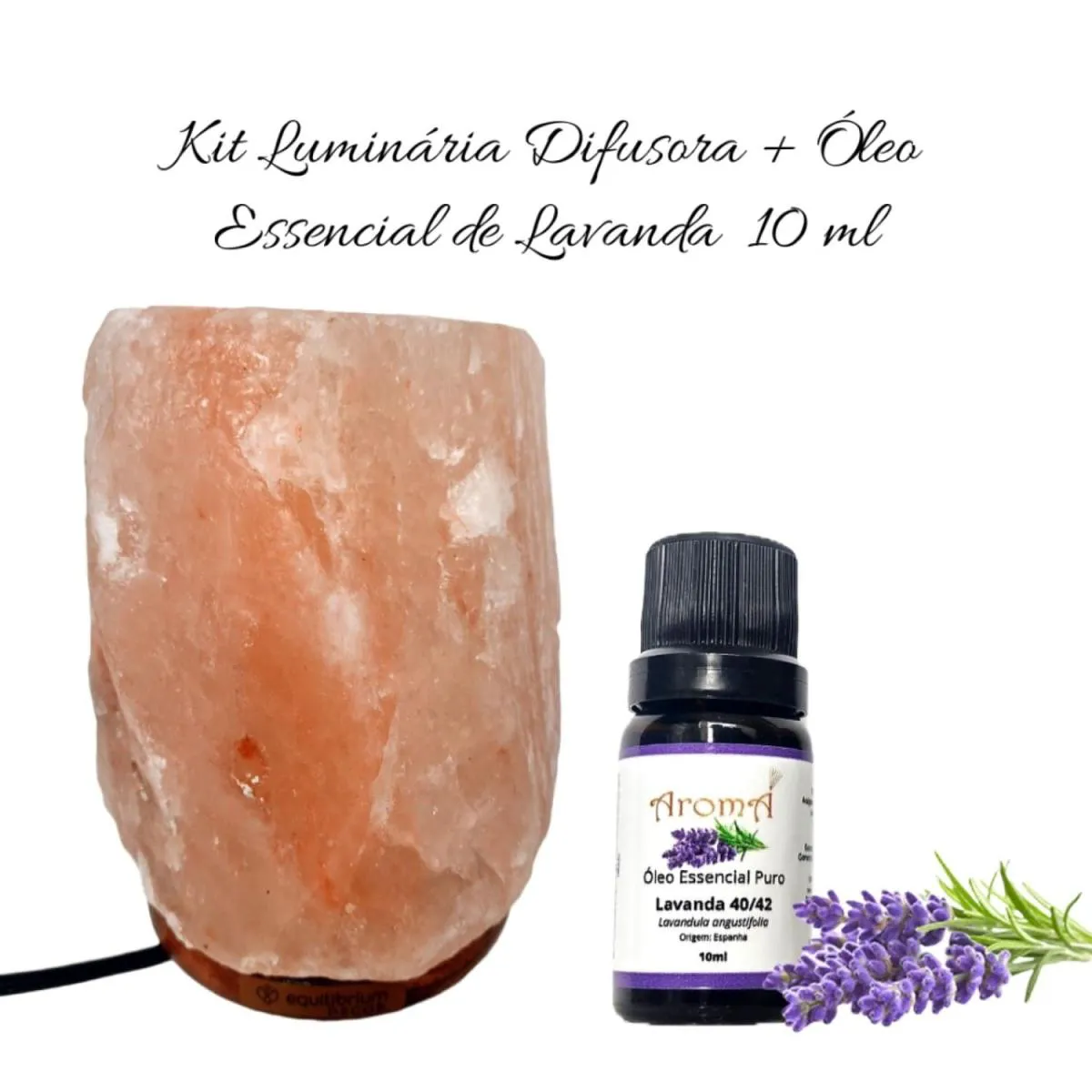 KIT LUMINáRIA DIFUSORA + ÓLEO ESSENCIAL DE LAVANDA AROMá 10ML