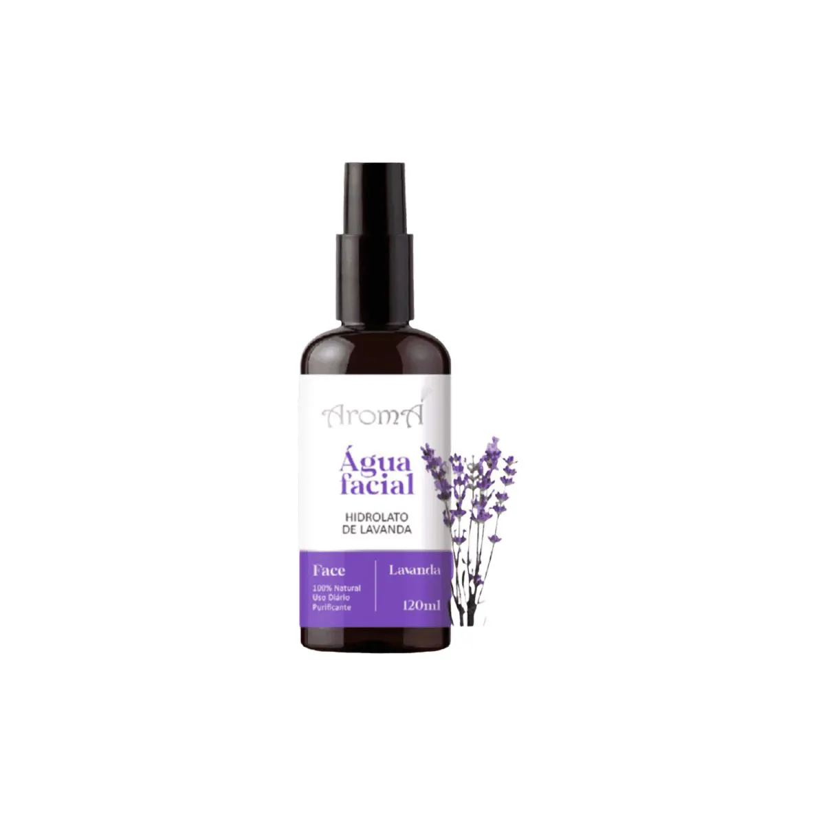 AROMá ÁGUA FLORAL NATURAL E VEGANA HIDROLATO DE LAVANDA SPRAY 120 ML