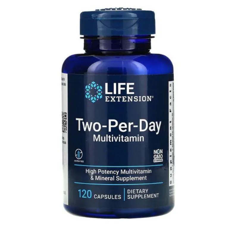 SUPLEMENTO ALIMENTAR MULTIVITAMINICO TWO-PER-DAY 120 CáPSULAS - LIFE EXTENSION