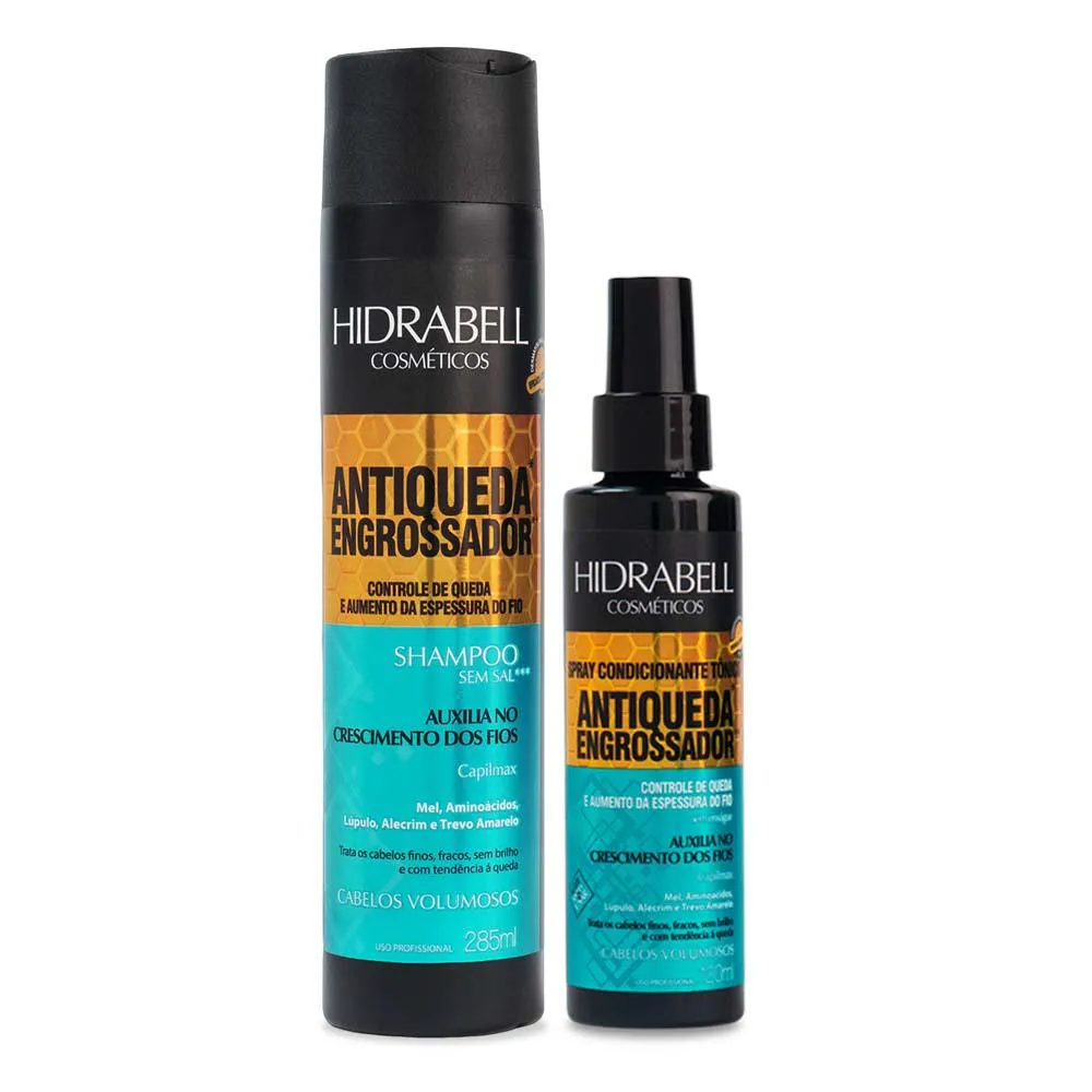 MINI SHAMPOO E TôNICO ANTIQUEDA ENGROSSADOR DE FIOS HIDRABELL