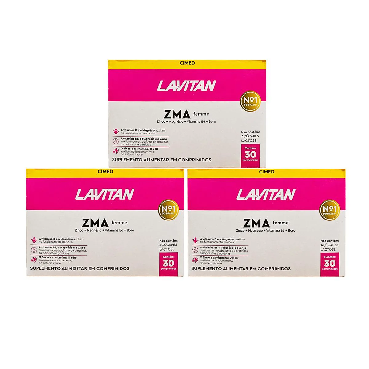 KIT 3 LAVITAN ZMA PERFORMACE FEMME COM 30 CÁPSULAS