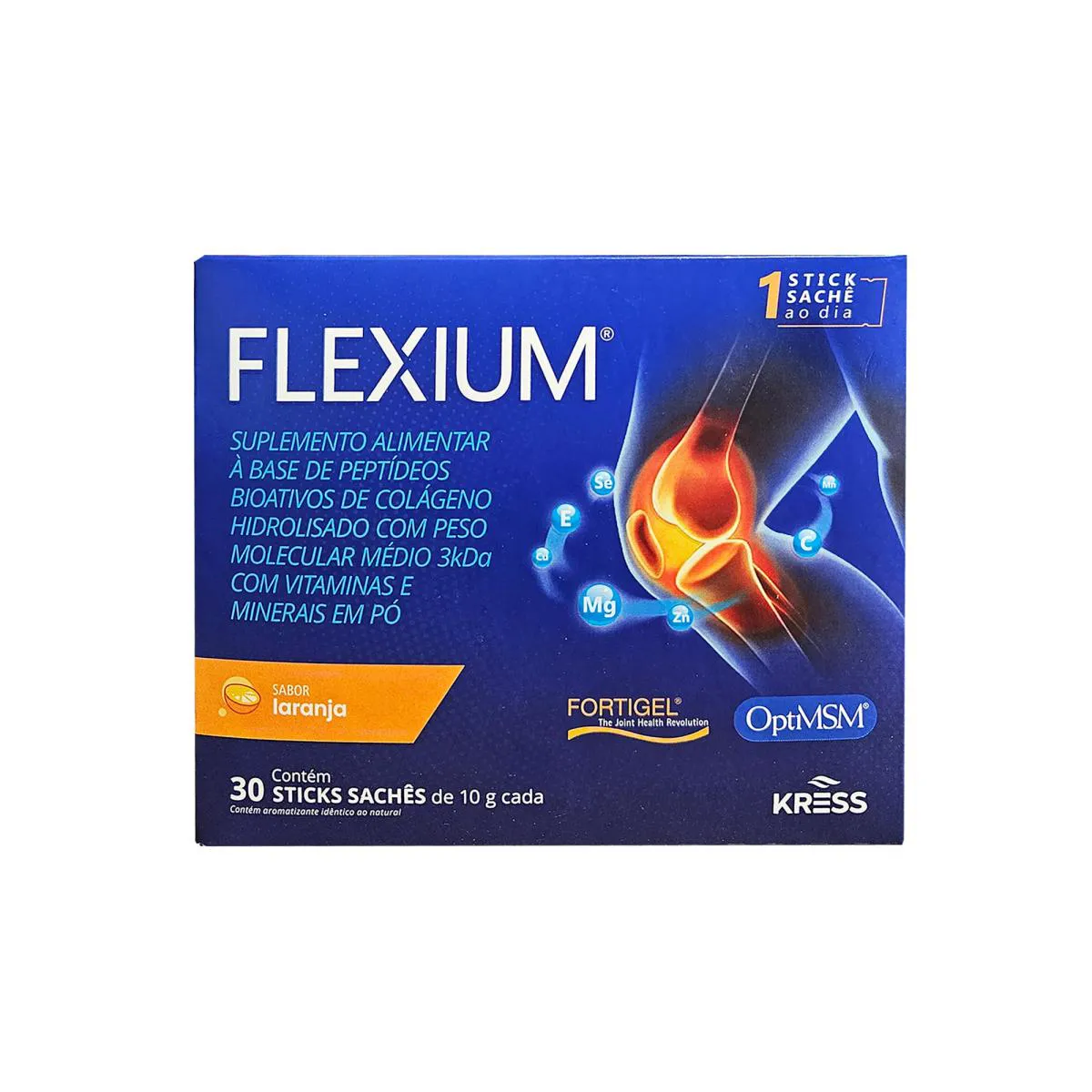FLEXIUM COLÁGENO HIDROLISADO FORTIGEL LARANJA 30 SACHÊS