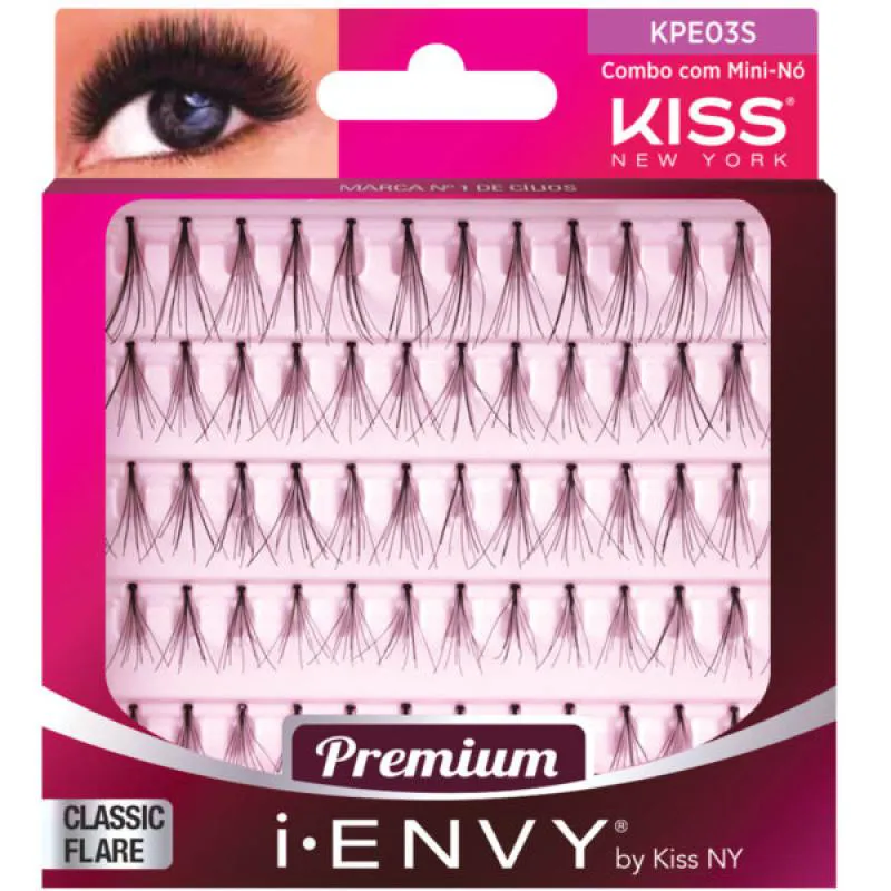 CíLIOS POSTIçOS KISS NY I-ENVY INDIVIDUAL - COM MINI Nó COMBO