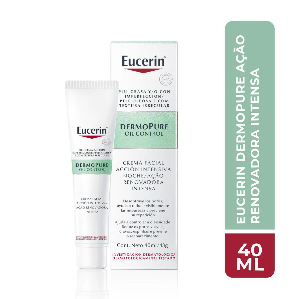 Creme Facial Antiacne Eucerin DermoPure Oil Control Ação Renovadora Intensa 40ml