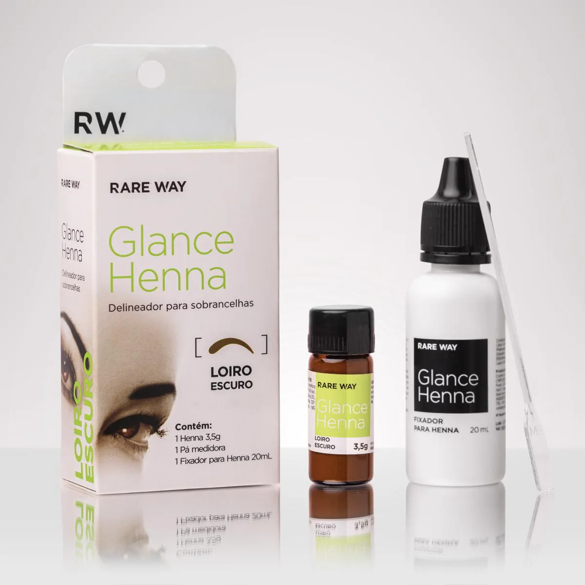 HENNA PARA SOBRANCELHA GLANCE RARE WAY - LOIRO ESCURO