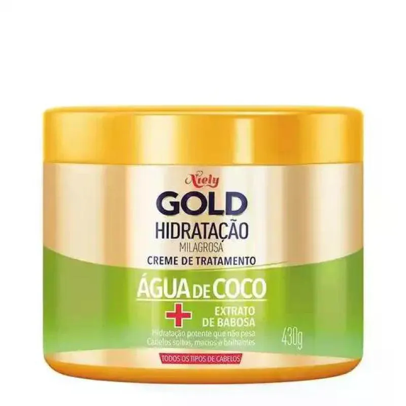 MáSCARA CAPILAR DE TRATAMENTO NIELY GOLD HIDRATAçãO MILAGROSA ÁGUA DE