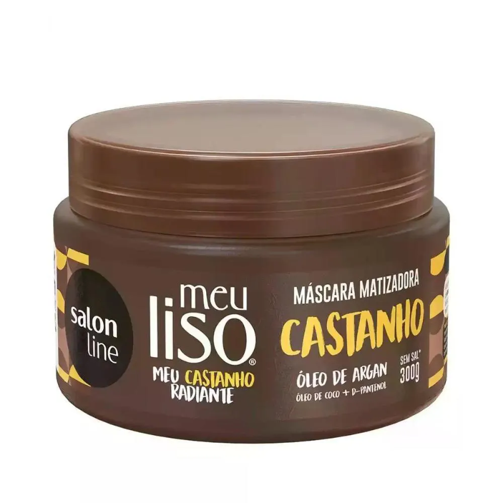 MáSCARA MATIZADORA CASTANHO MEU LISO SALON LINE 300G