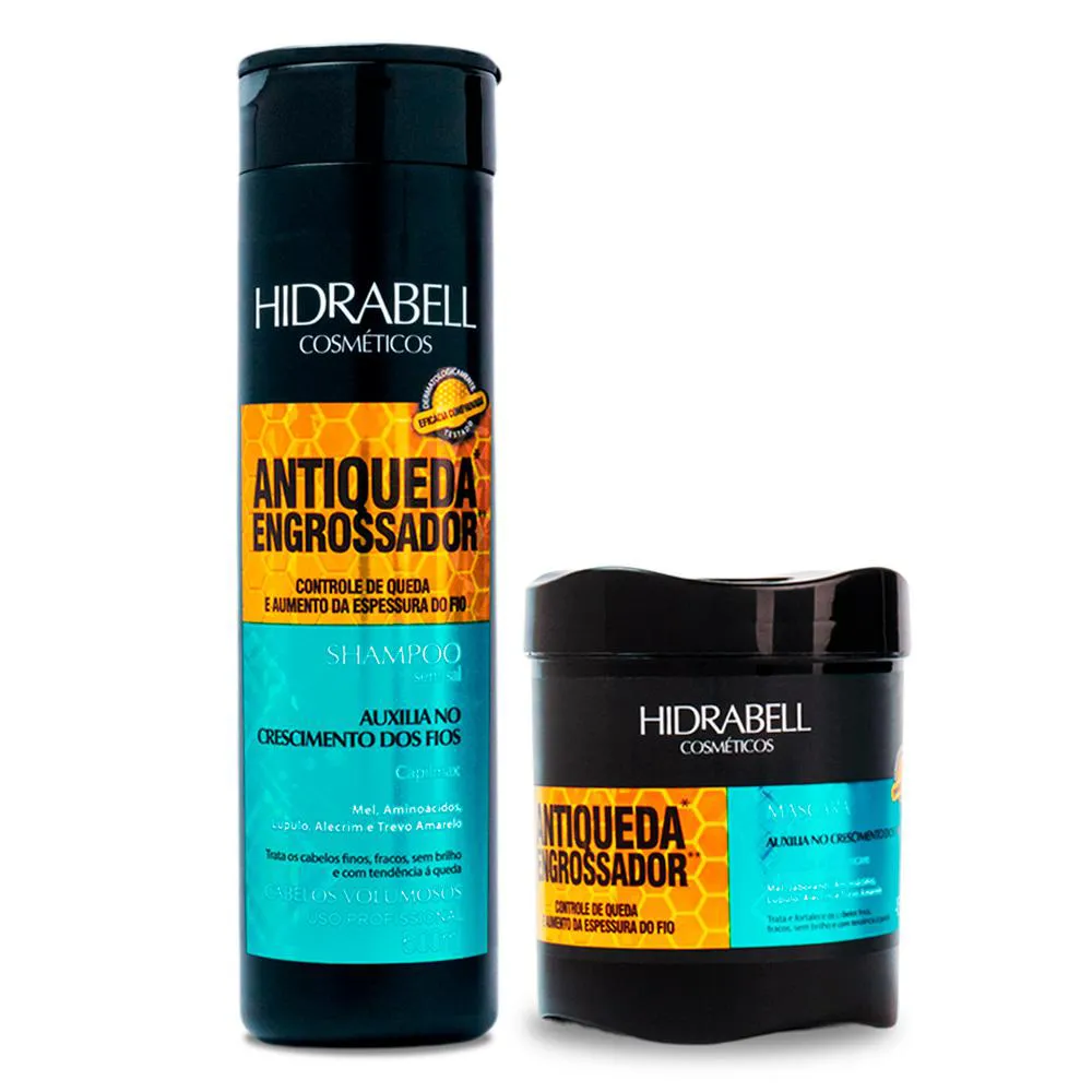 SHAMPOO E MáSCARA ANTIQUEDA ENGROSSADOR HIDRABELL