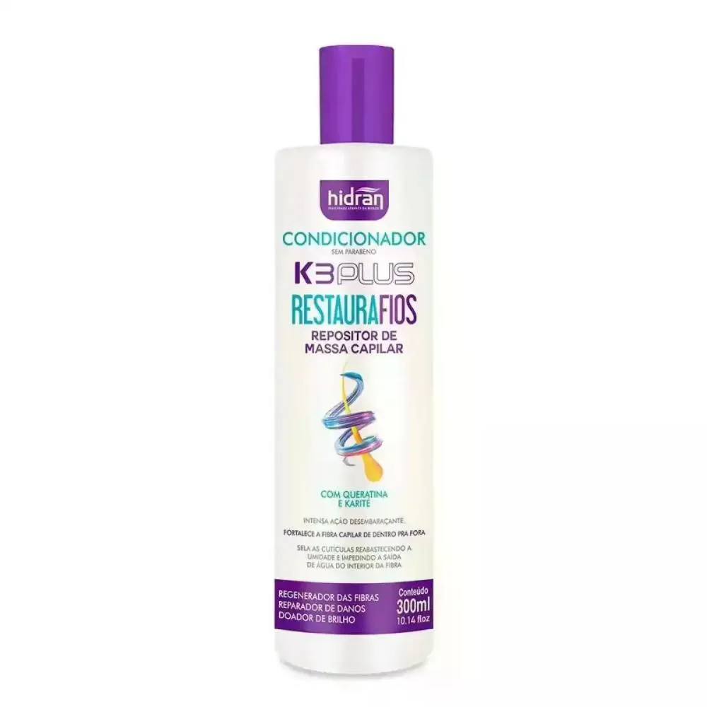 CONDICIONADOR K3 PLUS RESTAURA FIOS HIDRAN 300ML