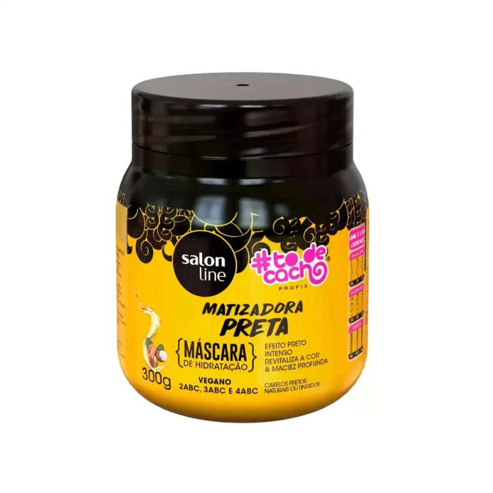 MáSCARA MATIZADORA PRETA TODECACHOS SALON LINE 300G