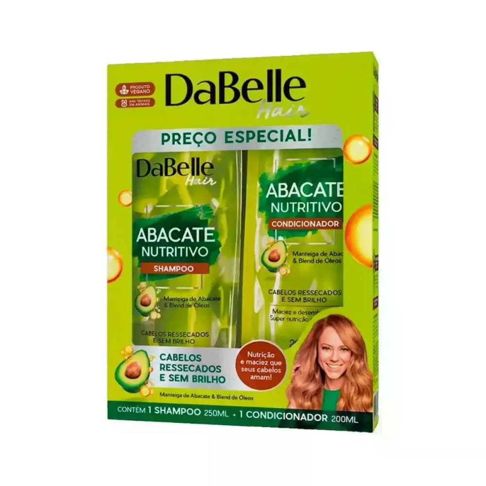 SHAMPOO + CONDICIONADOR ABACATE NUTRITIVO DABELLE 425ML