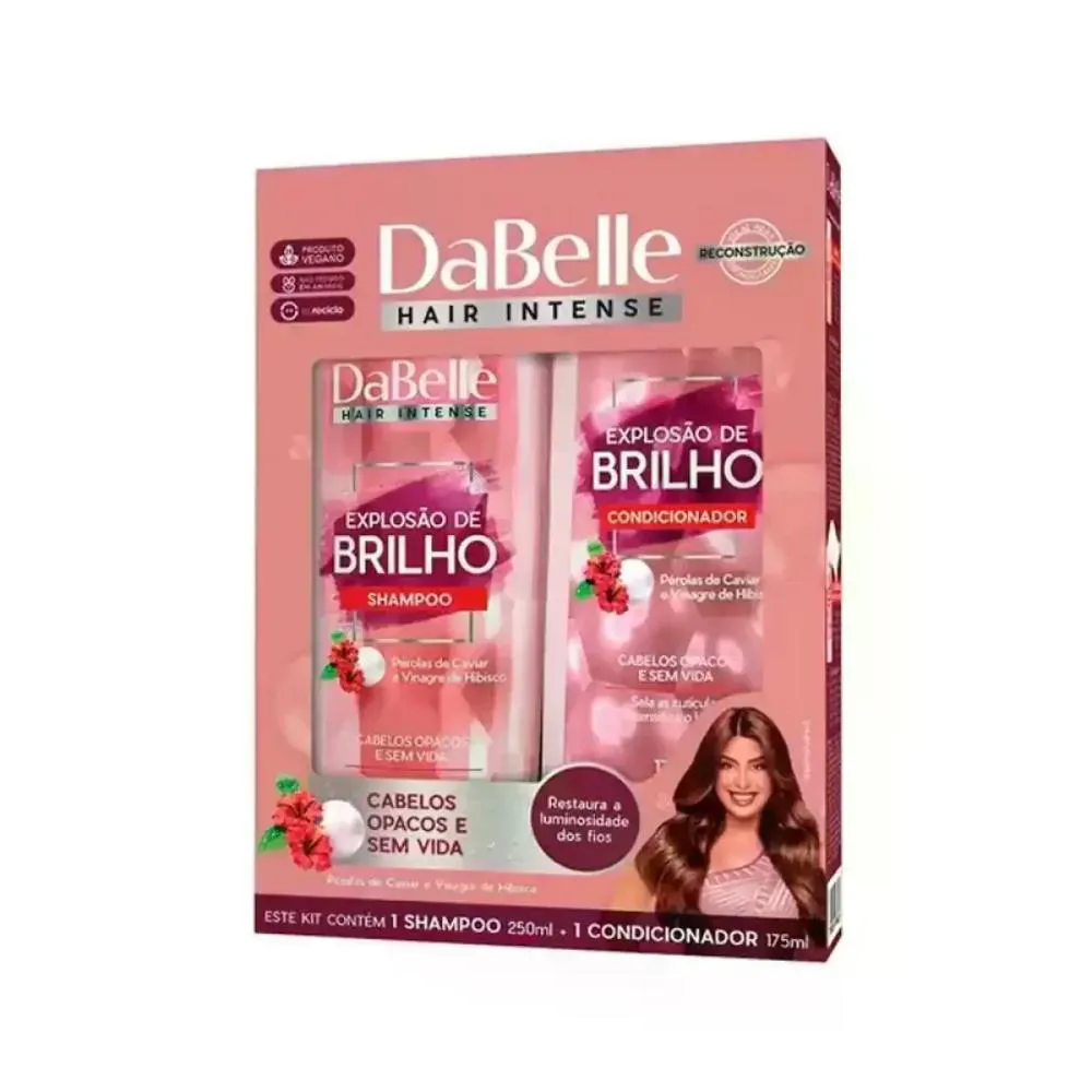 SHAMPOO + CONDICIONADOR EXPLOSãO DE BRILHO DABELLE 425ML