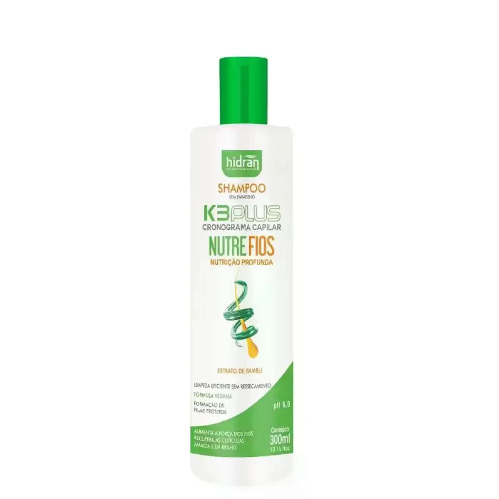SHAMPOO K3 PLUS NUTRE FIOS HIDRAN 300ML