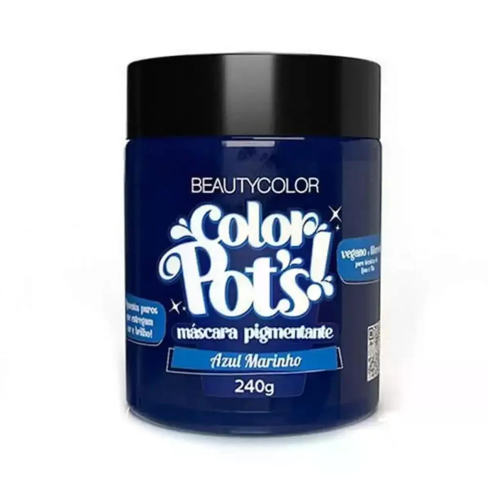 MáSCARA PIGMENTANTE AZUL MARINHO COLOR POT´S! BEAUTY COLOR 240G
