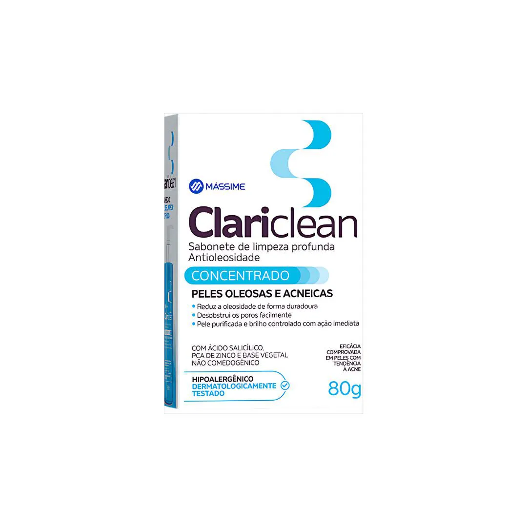 SABONETE FACIAL CONCENTRADO EM BARRA 80G CLARICLEAN MASSIME