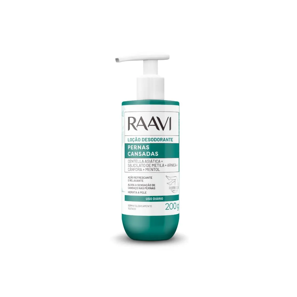 LOçãO DESODORANTE PERNAS CANSADAS REFRESCA RELAXA RAAVI 200G