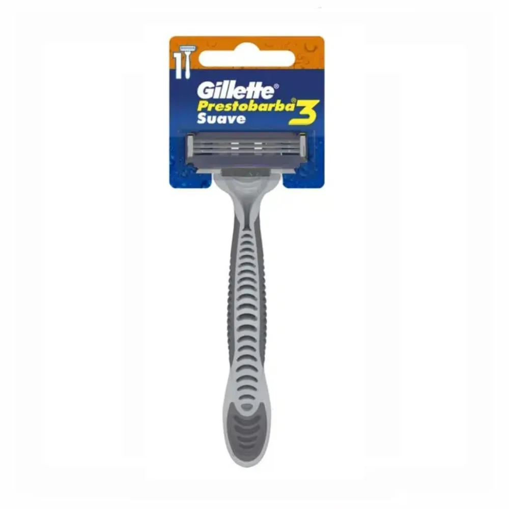 APARELHO BARBEAR GILLETTE PRESTOBARBA 3 SUAVE 1131380 | Drogasil
